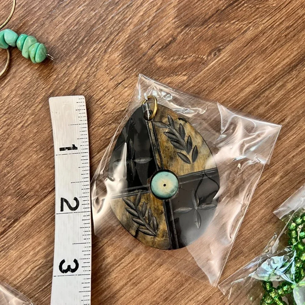 Bead Jewelry Making Craft Lot- Stone, Glass, Metal, Plastic, Turquoise Necklace
